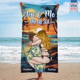 Dog-Floral-Toile-De-Jouy-Chinoiserie-French-Personalized-Quick-Dry-Beach-Towel-1