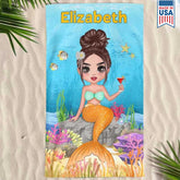 Dog-Floral-Toile-De-Jouy-Chinoiserie-French-Personalized-Quick-Dry-Beach-Towel-1