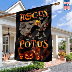 Funny Halloween Hocus POTUS Flag - Political Witch_ (1)